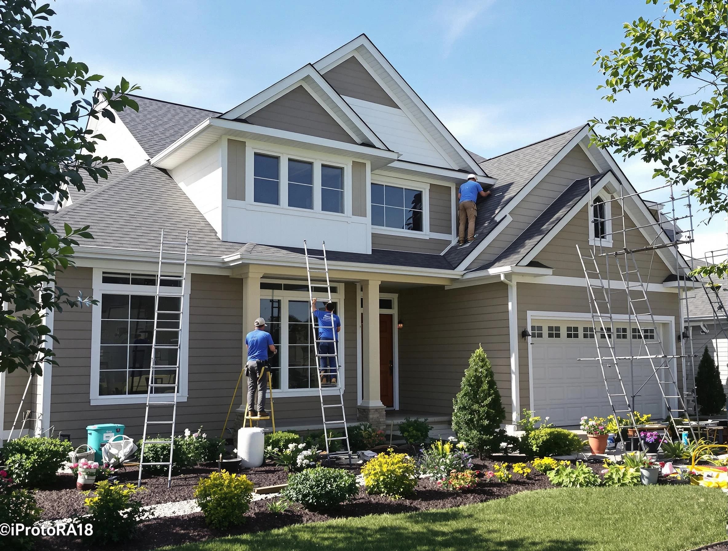 Detailed exterior painting by Warrensville Heights House Painters in Warrensville Heights