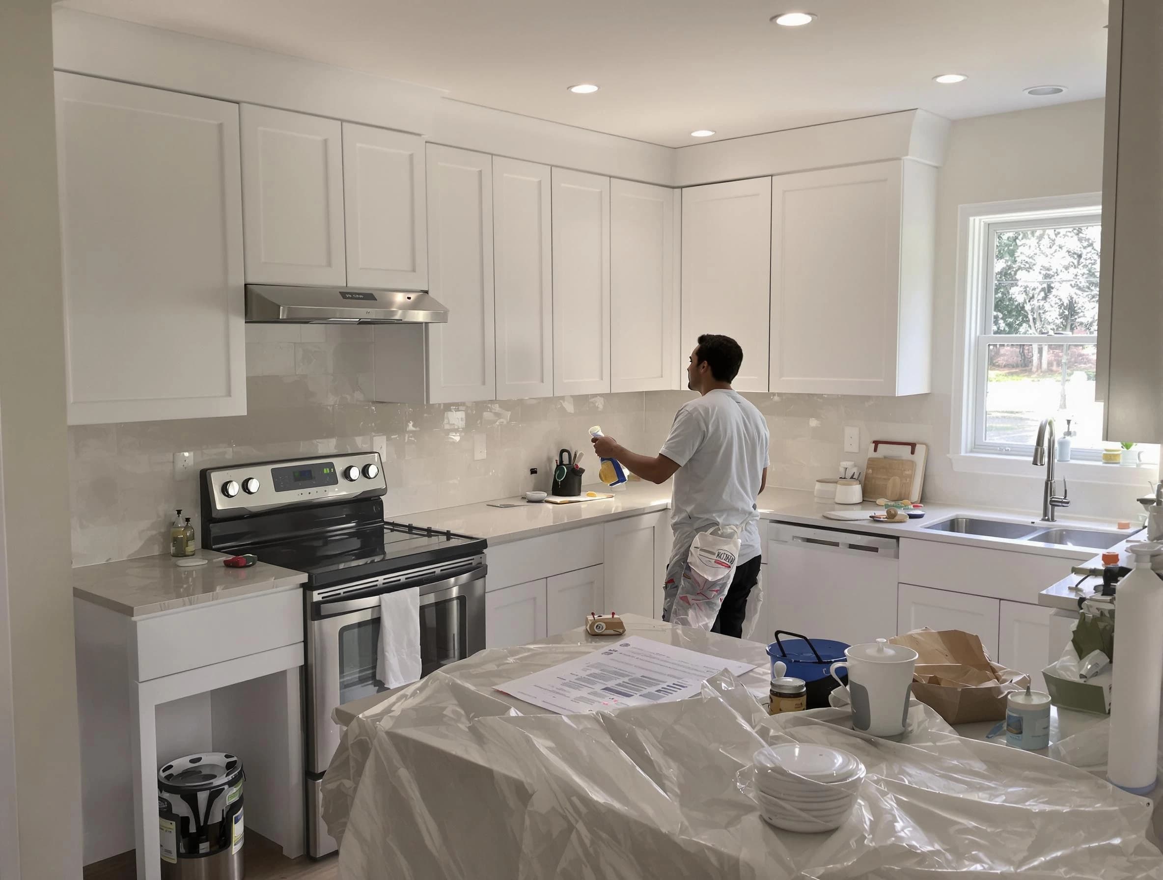 Warrensville Heights House Painters performing detailed kitchen painting in Warrensville Heights